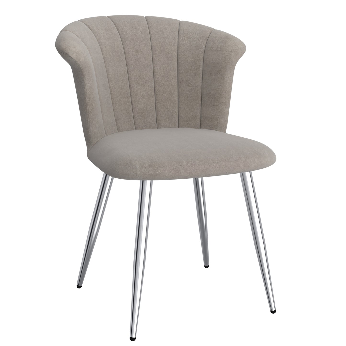 Orchid Side Chair, Set of 2 in Grey and Chrome