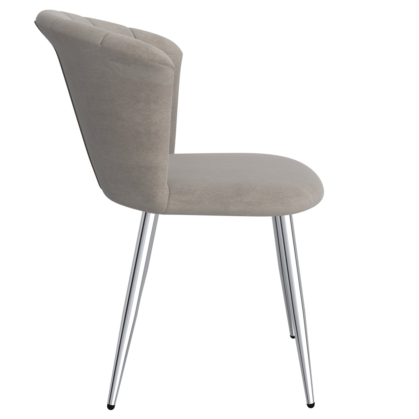 Orchid Side Chair, Set of 2 in Grey and Chrome