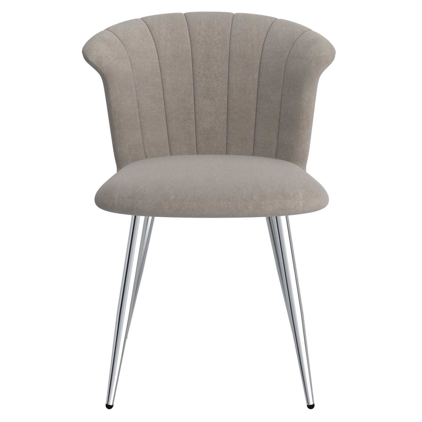 Orchid Side Chair, Set of 2 in Grey and Chrome