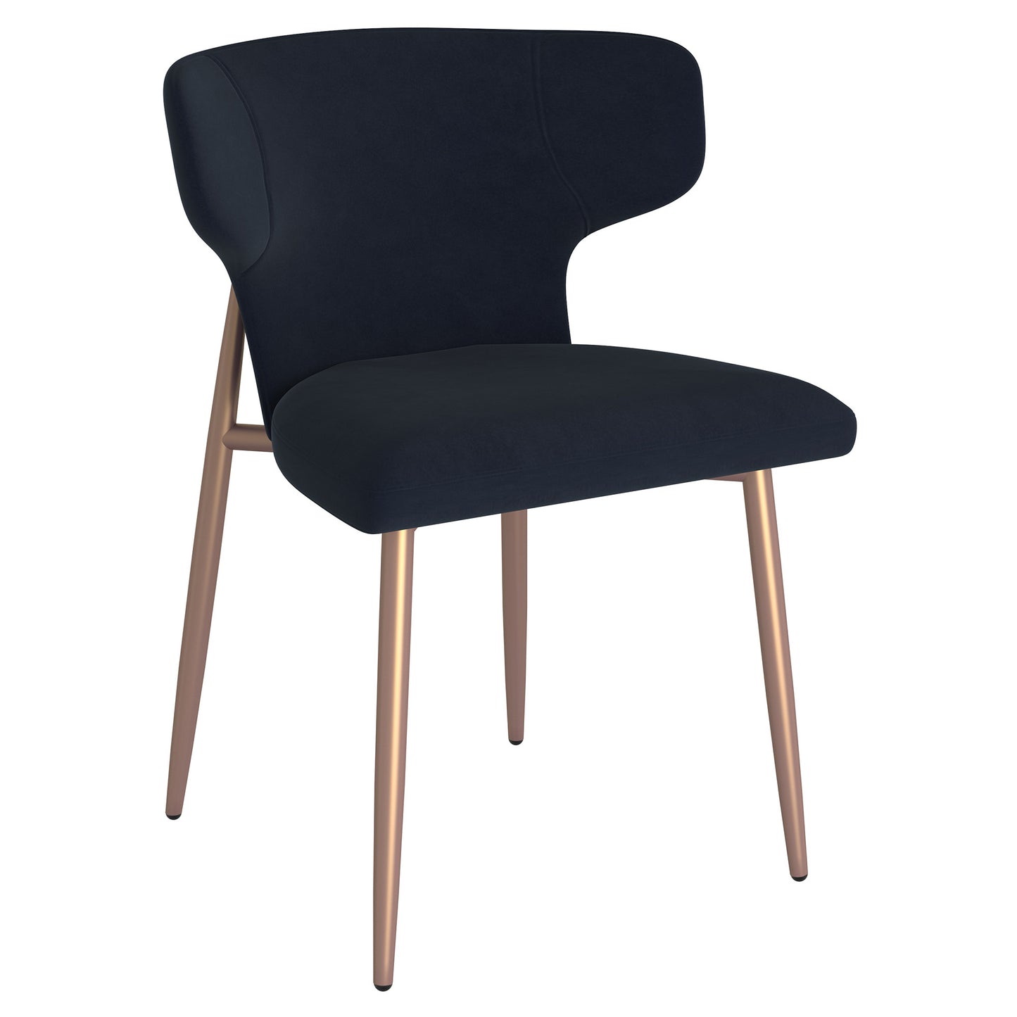 Akira Side Chair, Set of 2 in Black and Aged Gold