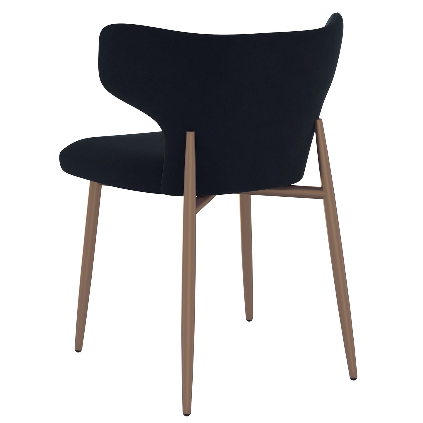 Akira Side Chair, Set of 2 in Black and Aged Gold