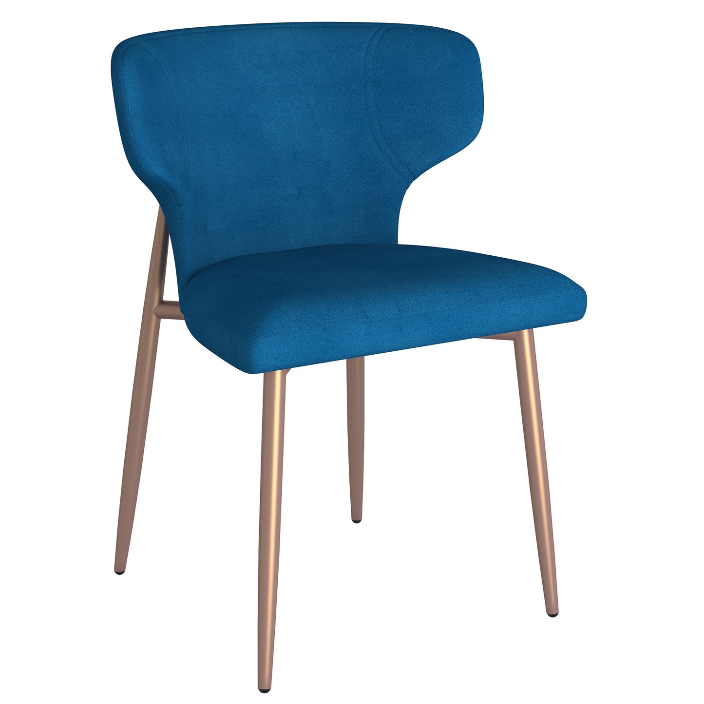 Akira Side Chair, Set of 2 in Blue and Aged Gold