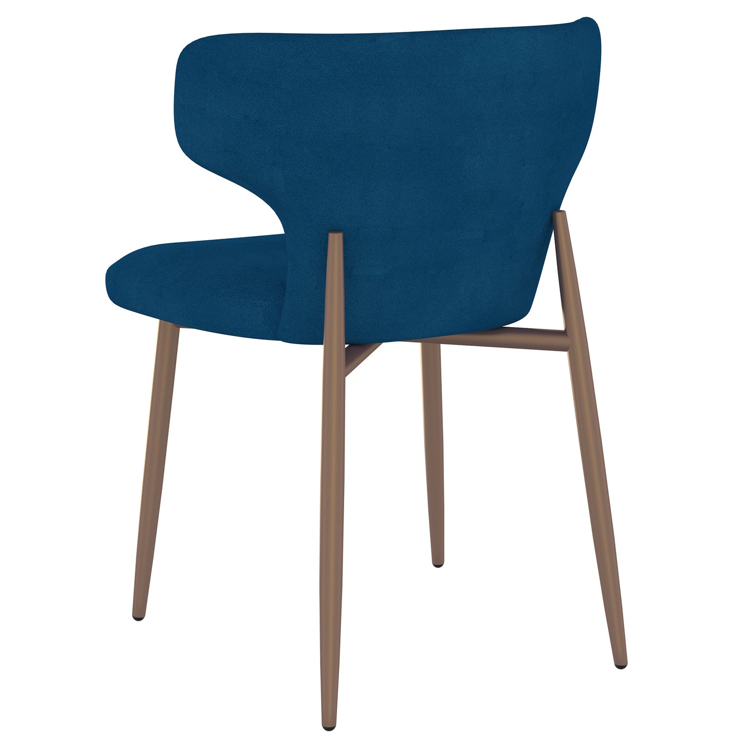 Akira Side Chair, Set of 2 in Blue and Aged Gold