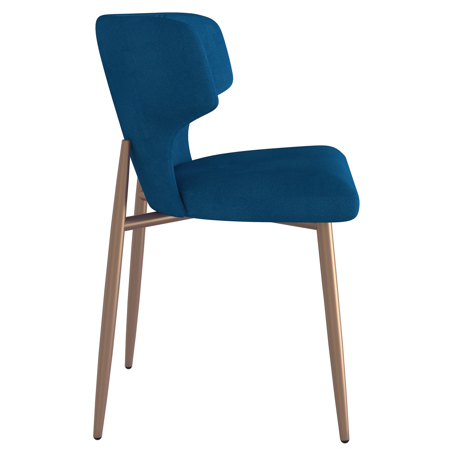 Akira Side Chair, Set of 2 in Blue and Aged Gold