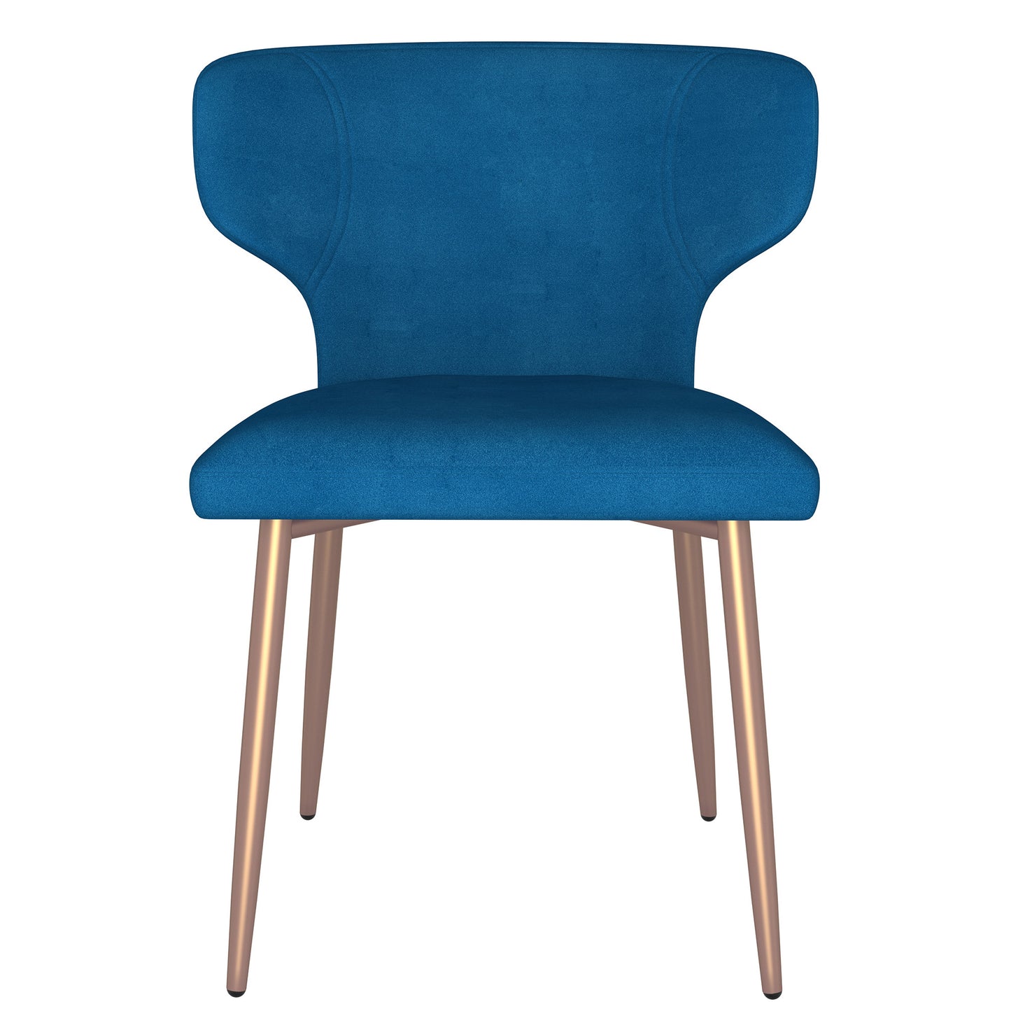 Akira Side Chair, Set of 2 in Blue and Aged Gold