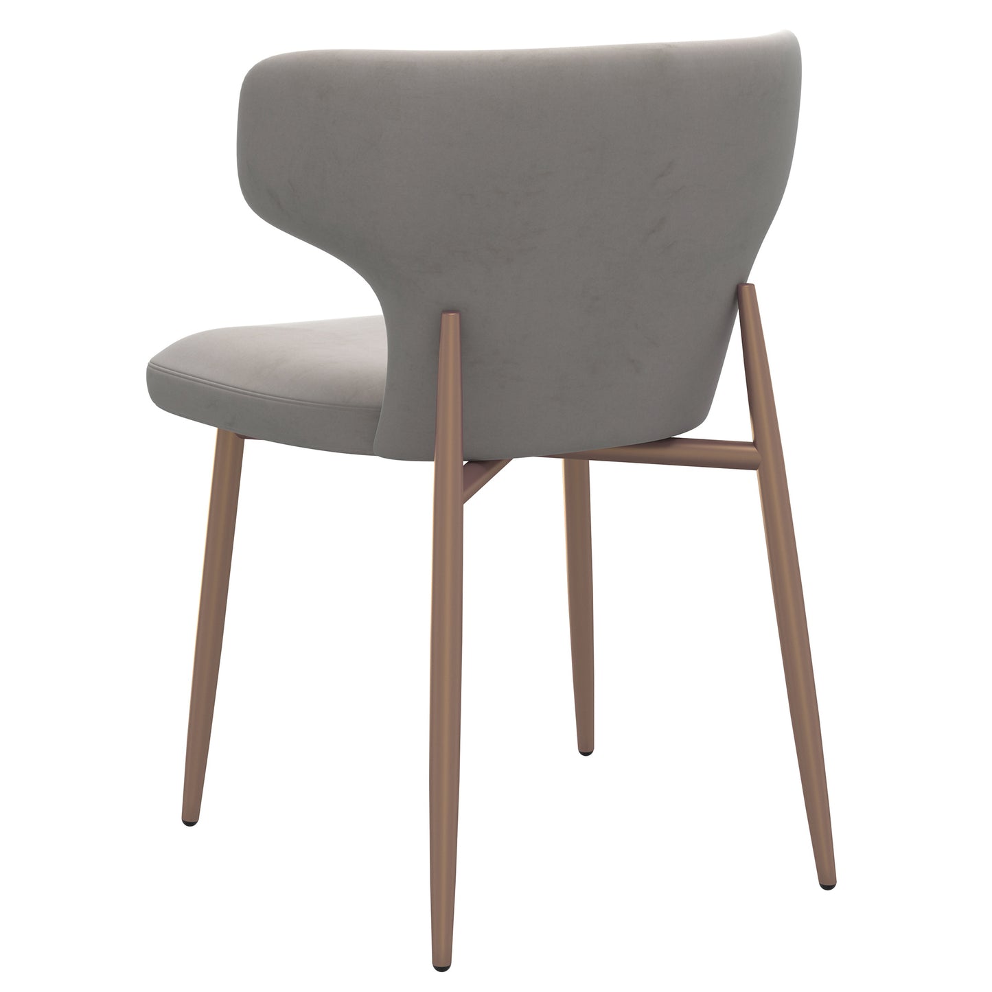 Akira Side Chair, Set of 2 in Grey and Aged Gold