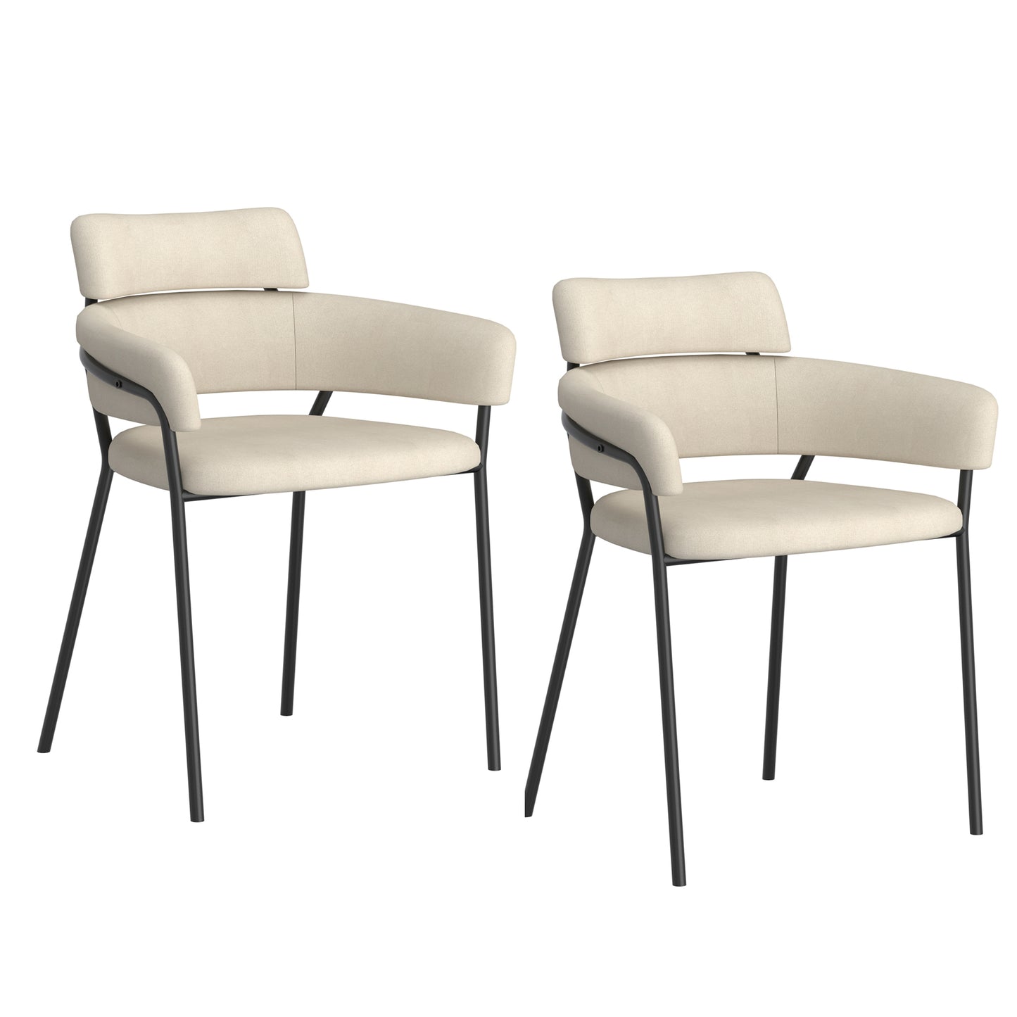 Axel Side Chair, Set of 2 in Beige and Black