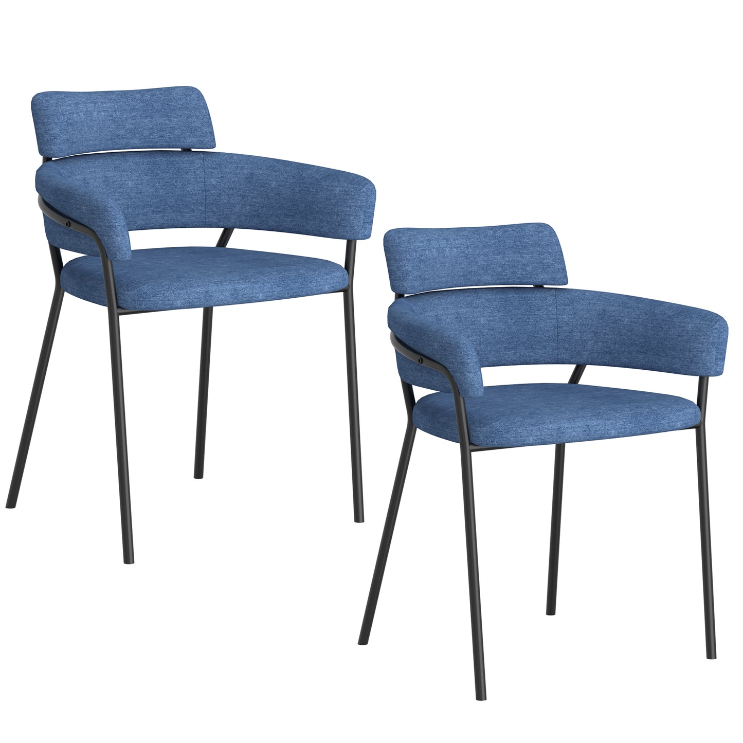 Axel Side Chair, Set of 2 in Blue and Black