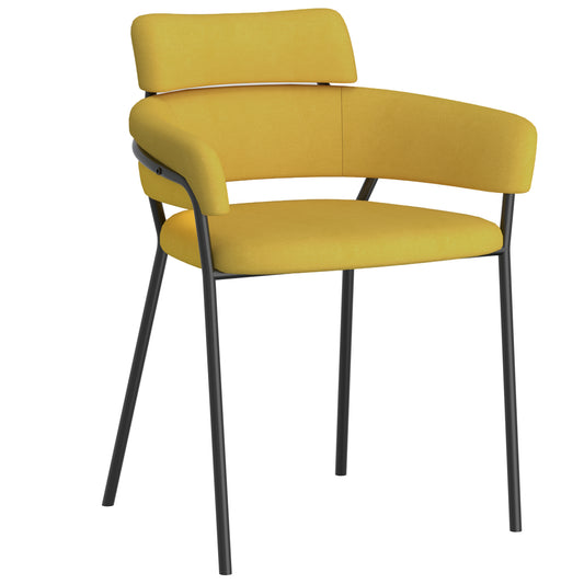 Axel Side Chair, Set of 2 in Mustard and Black