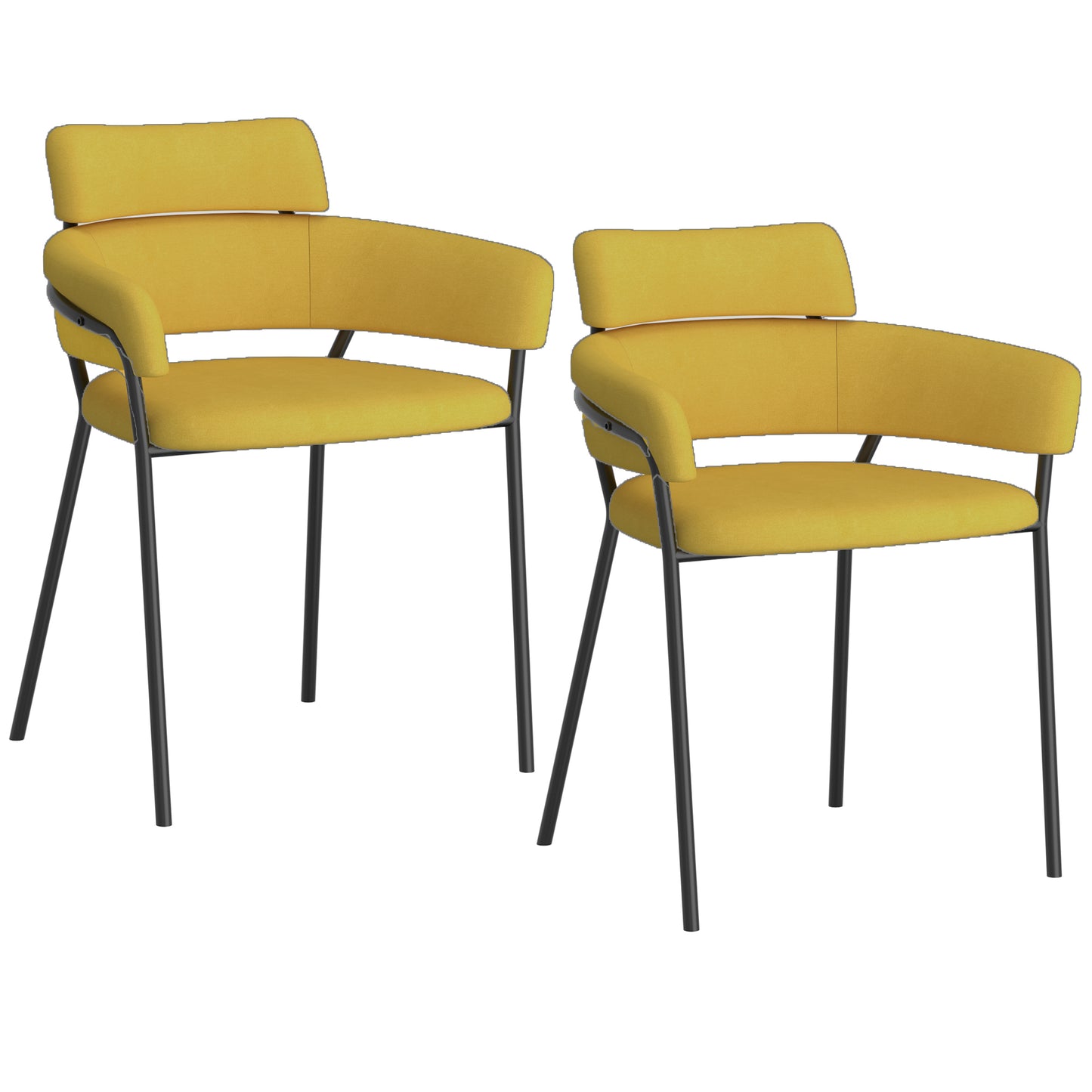 Axel Side Chair, Set of 2 in Mustard and Black