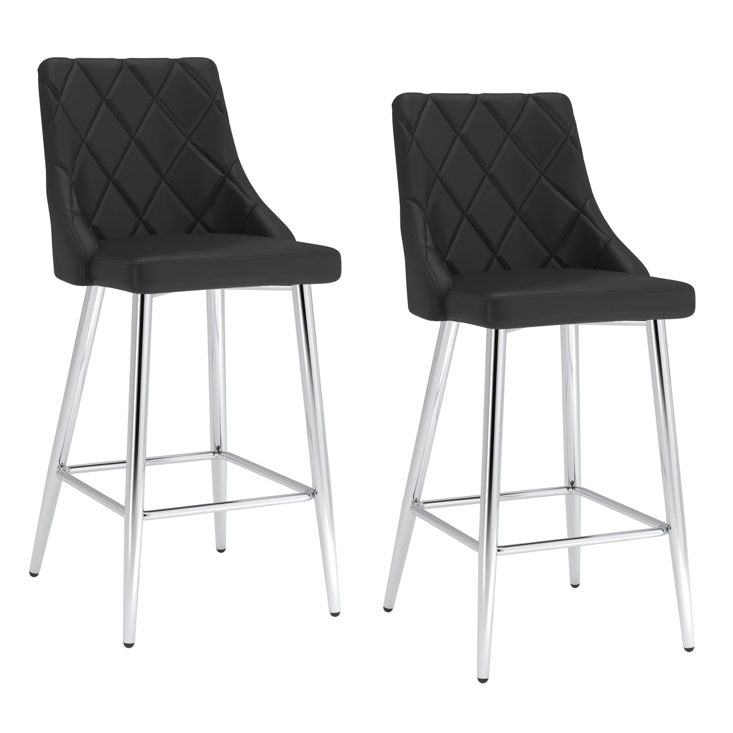 Devo 26" Counter Stool, Set of 2, in Black