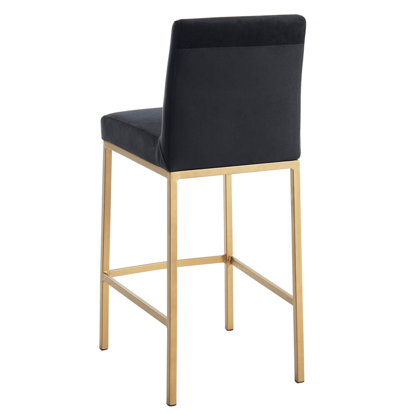 Diego 26" Counter Stool, Set of 2 in Black and Aged Gold Leg