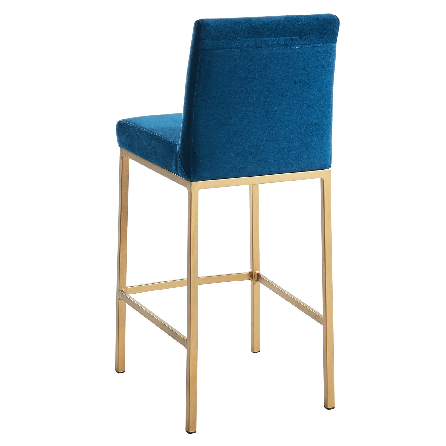 Diego 26" Counter Stool, Set of 2 in Blue and Aged Gold Leg