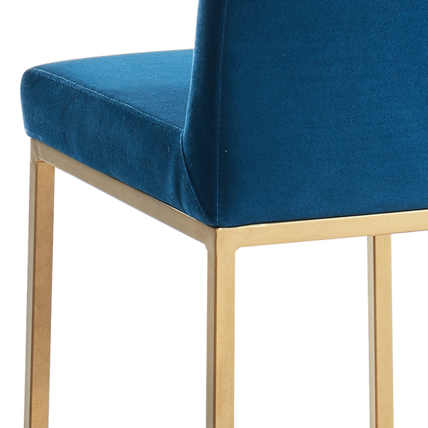 Diego 26" Counter Stool, Set of 2 in Blue and Aged Gold Leg