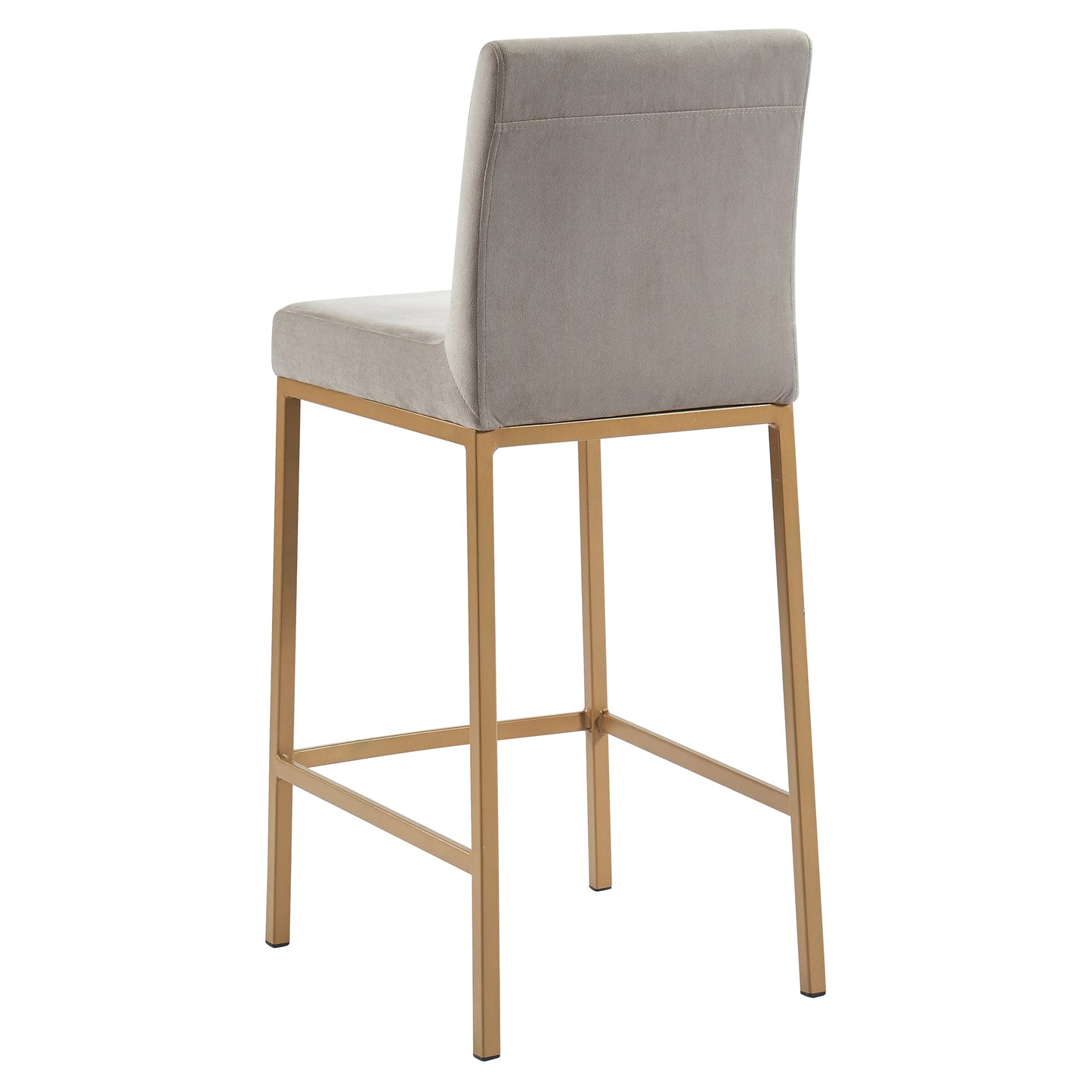 Diego 26" Counter Stool, Set of 2 in Grey and Aged Gold Leg