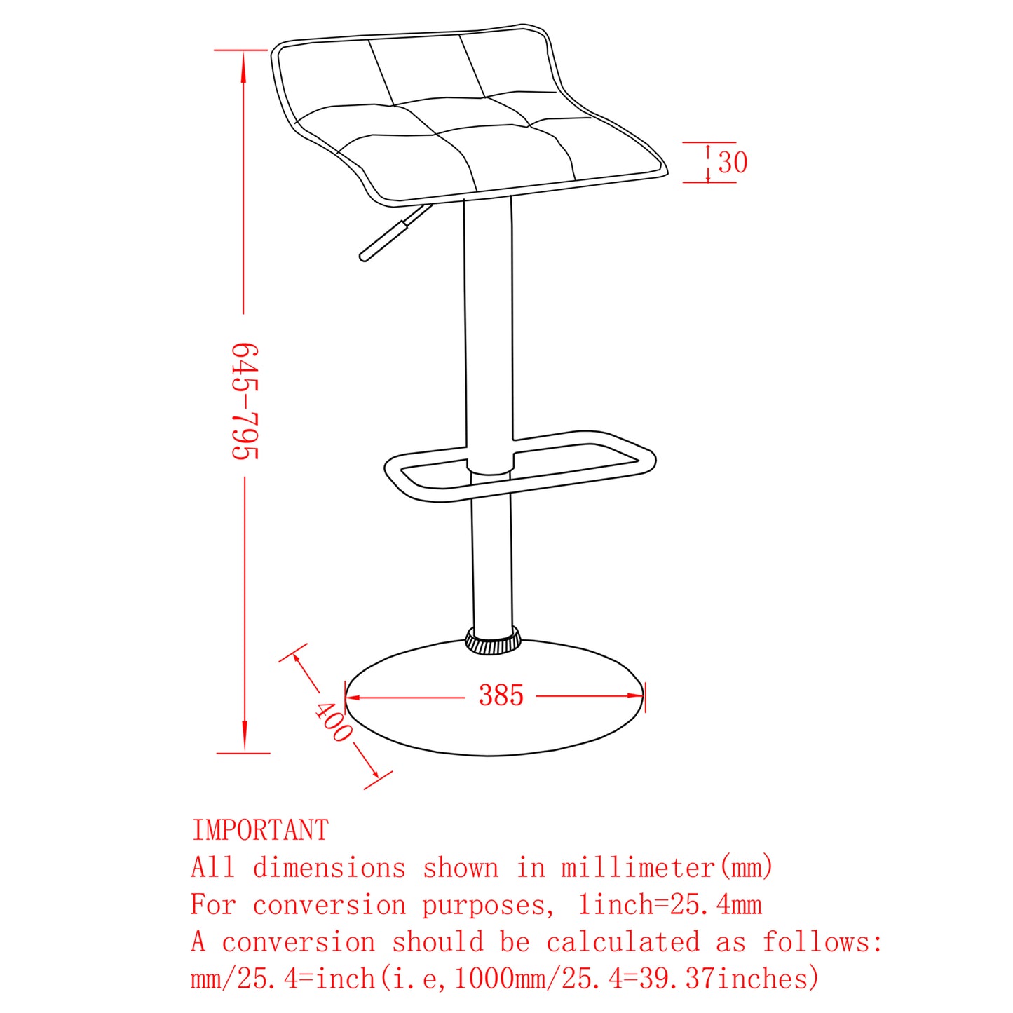 Pluto Adjustable Air Lift Stool, Set of 2 in Blue-Grey and Grey