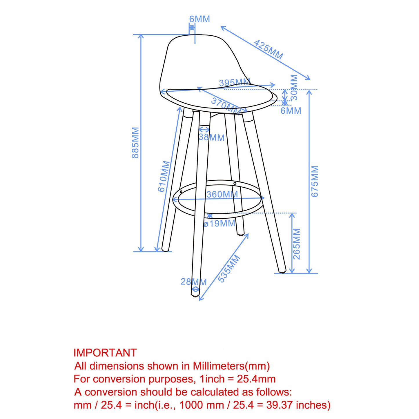 Diablo 26" Counter Stool, Set of 2 in Black and Natural