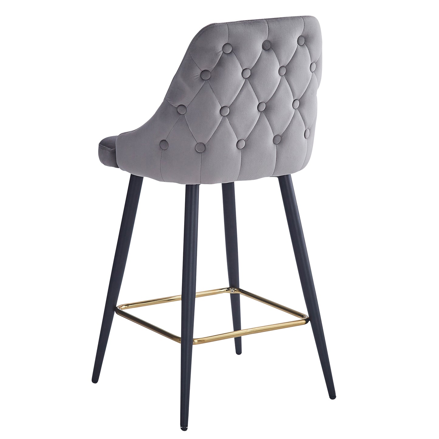 Roxanne Ii 26" Counter Stool, Set of 2 in Grey and Black