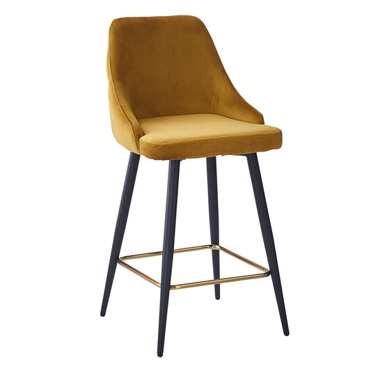 Roxanne Ii 26" Counter Stool, Set of 2 in Mustard and Black