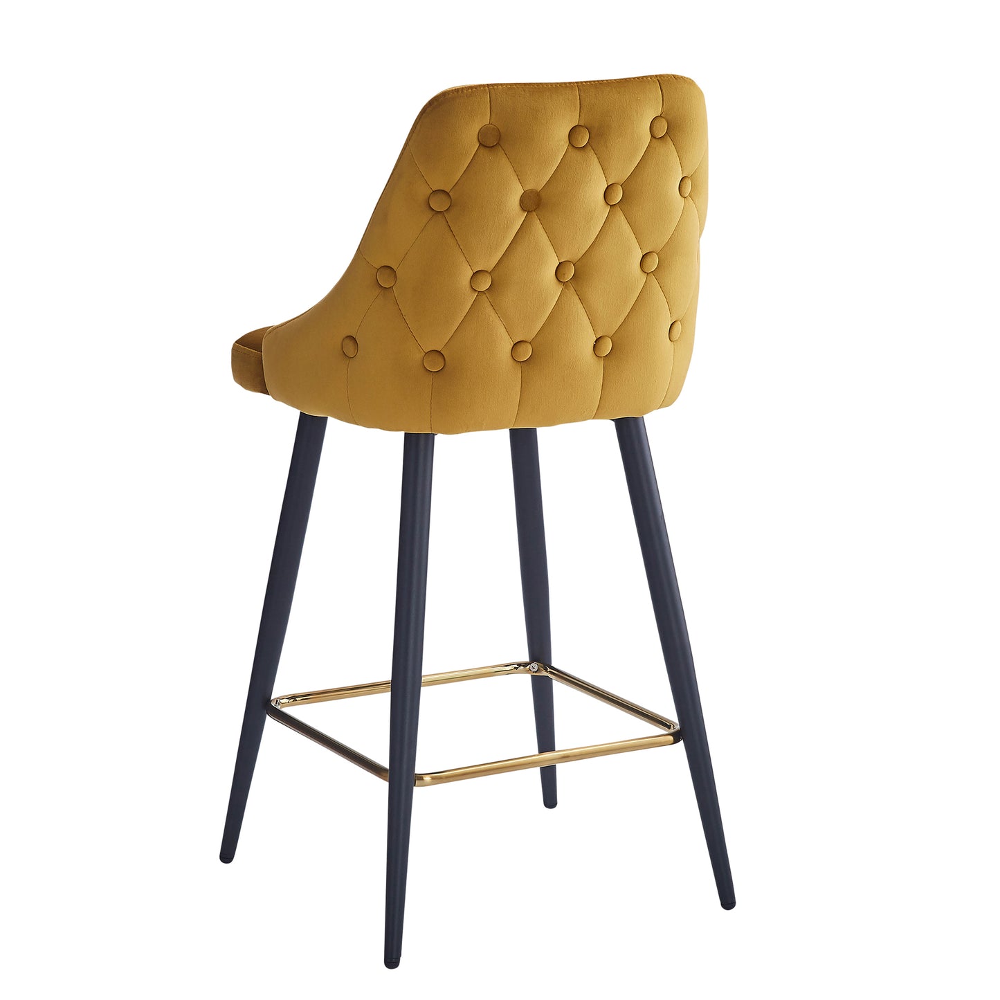 Roxanne Ii 26" Counter Stool, Set of 2 in Mustard and Black