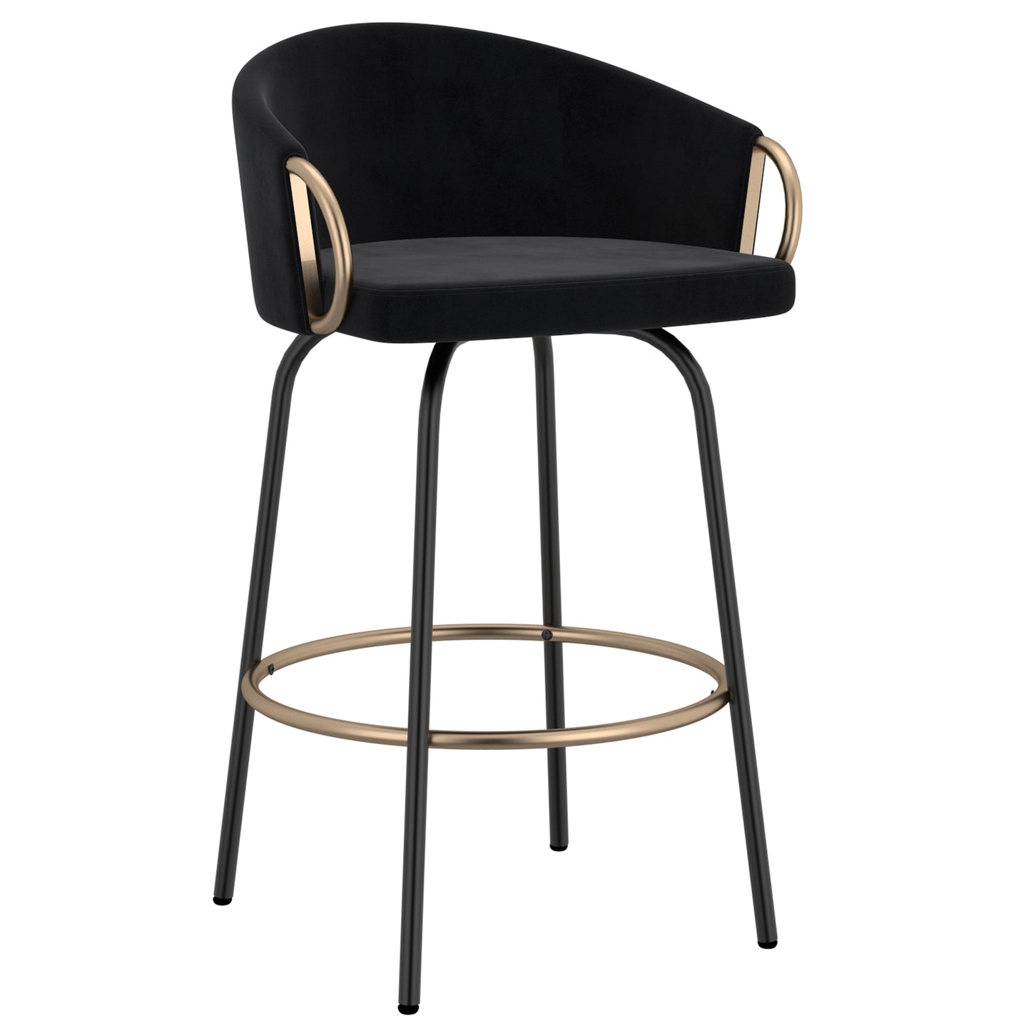 Lavo 26" Counter Stool, Set of 2 in Black and Gold