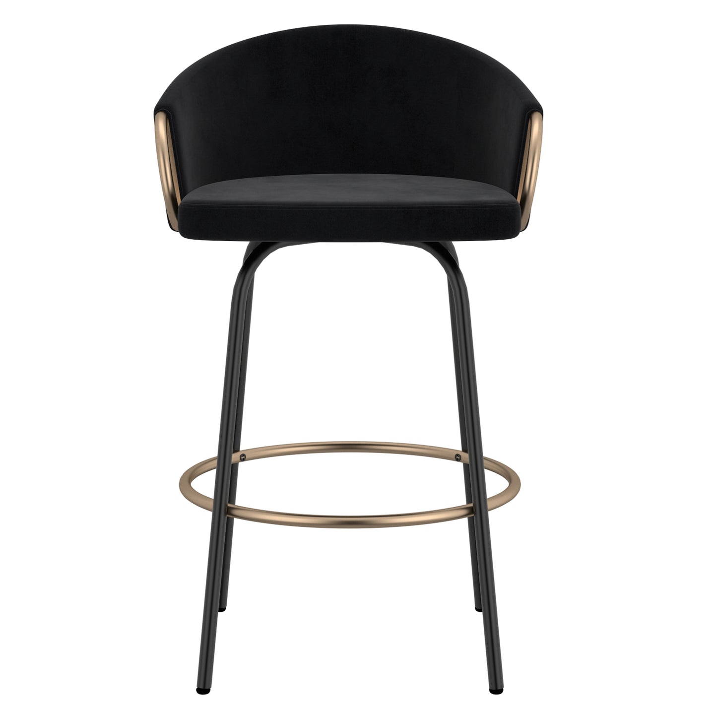 Lavo 26" Counter Stool, Set of 2 in Black and Gold