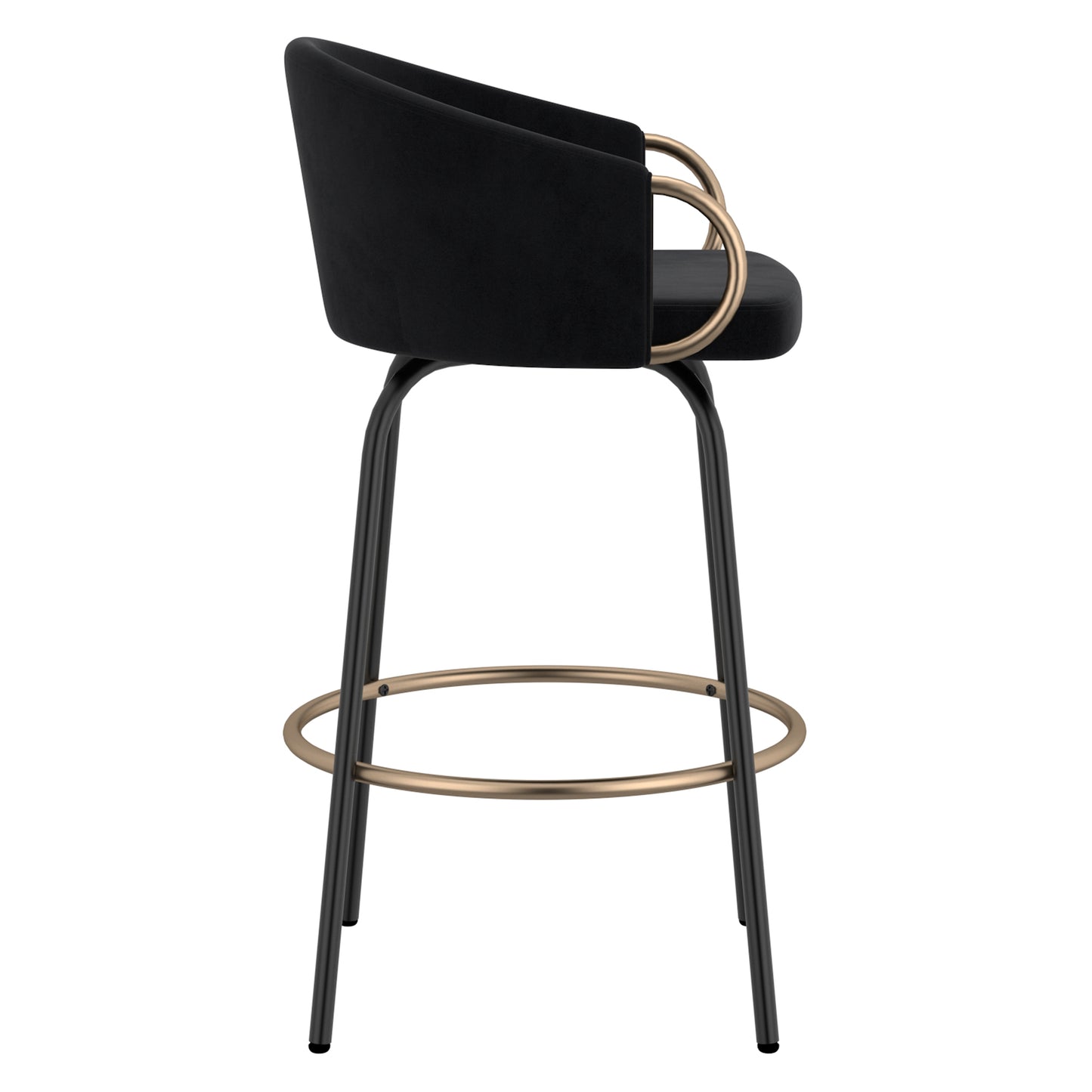 Lavo 26" Counter Stool, Set of 2 in Black and Gold