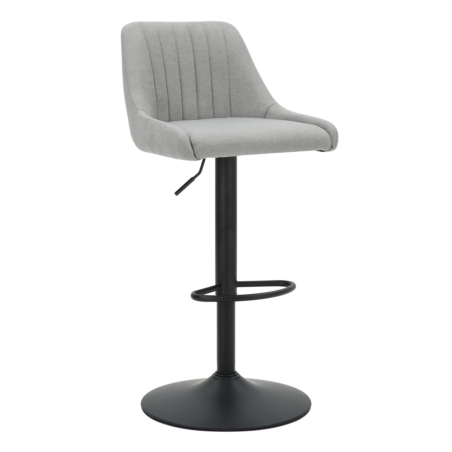 Kron Adjustable Height Air-Lift Swivel Stool, Set of 2, in Grey Fabric