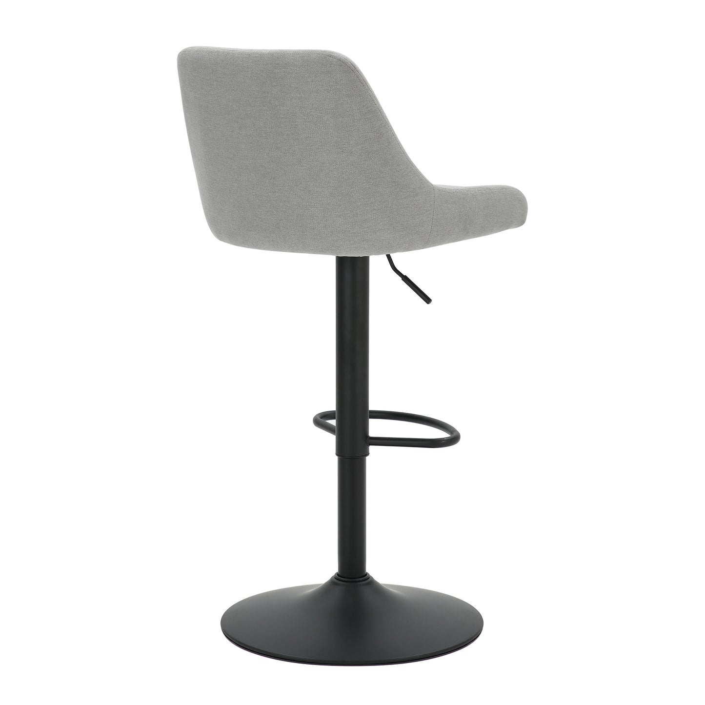 Kron Adjustable Height Air-Lift Swivel Stool, Set of 2, in Grey Fabric