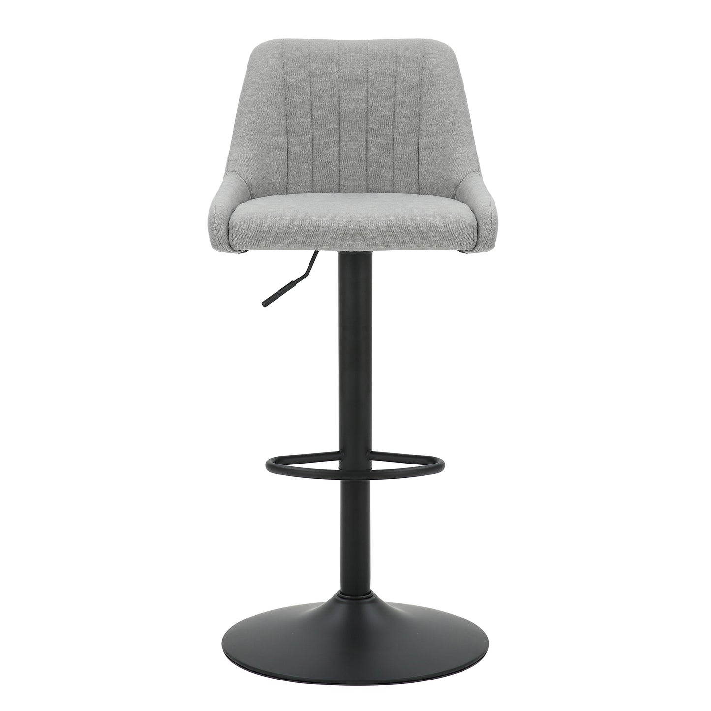 Kron Adjustable Height Air-Lift Swivel Stool, Set of 2, in Grey Fabric