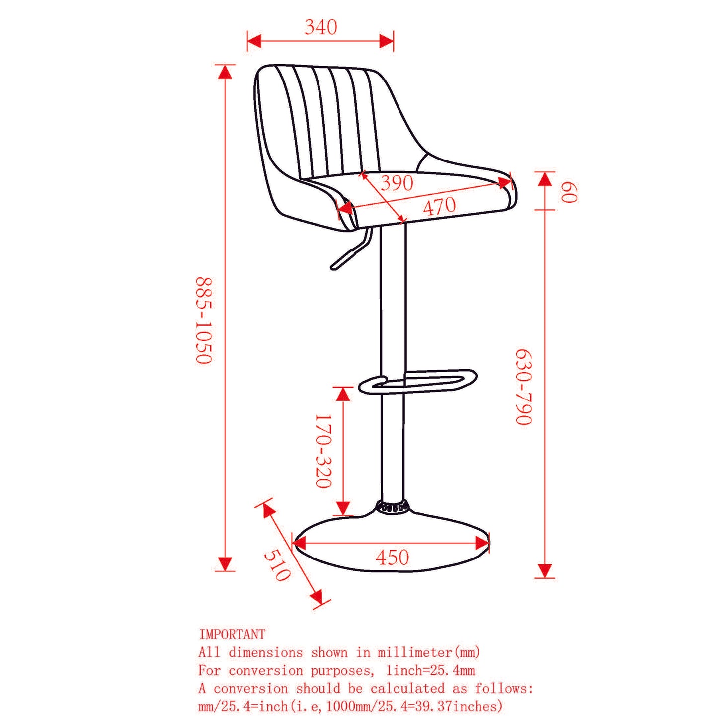 Kron Adjustable Height Air-Lift Swivel Stool, Set of 2, in Grey Fabric