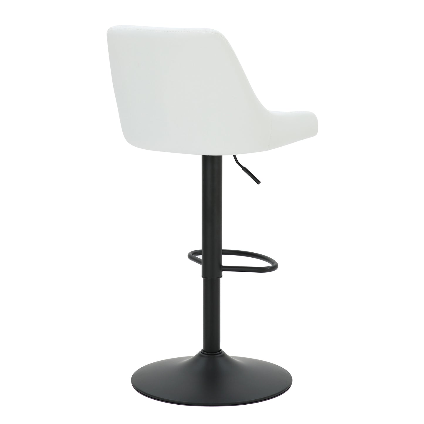 Kron Adjustable Height Air-Lift Swivel Stool, Set of 2, in White Faux Leather