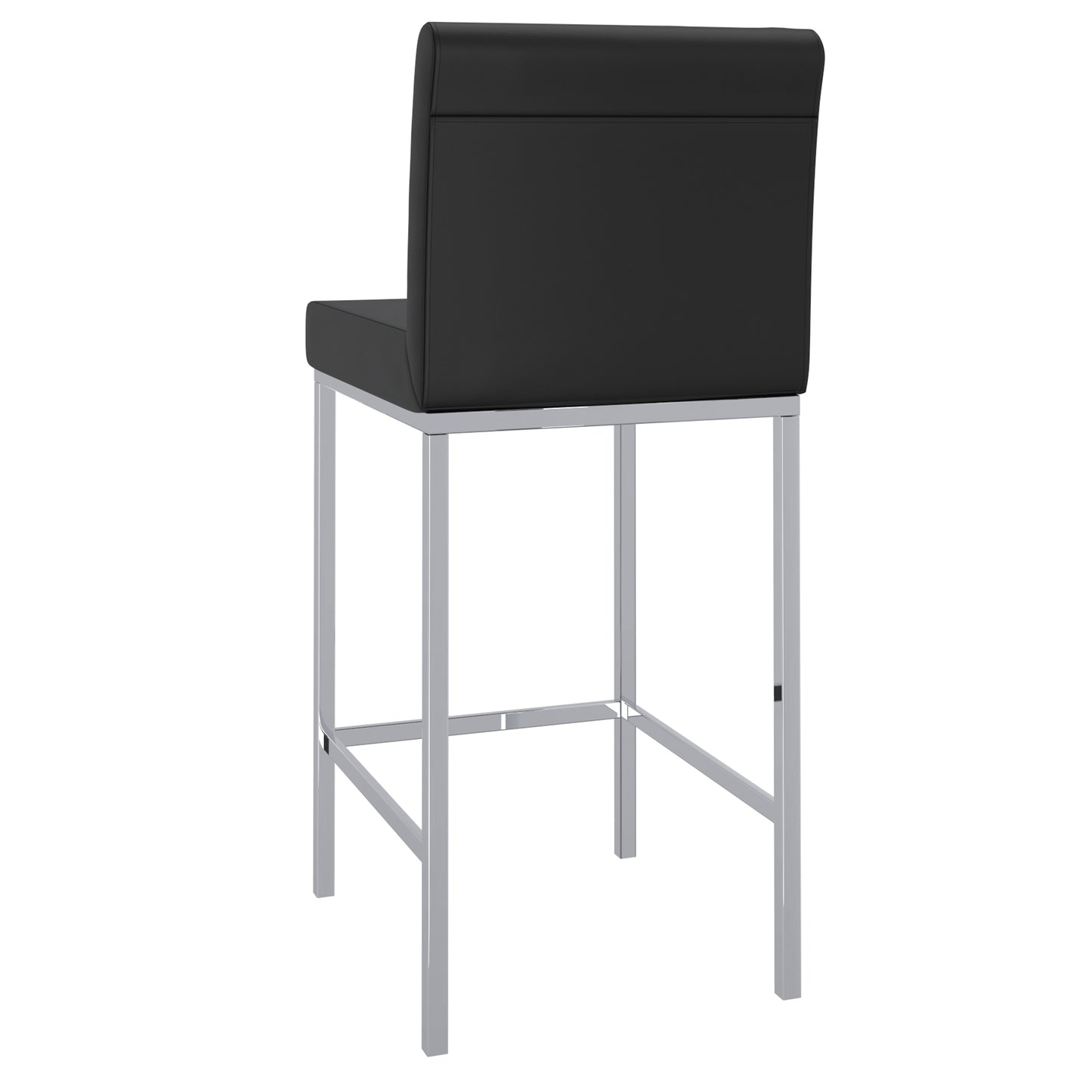 Porto 26" Counter Stool, Set of 2 in Black and Chrome