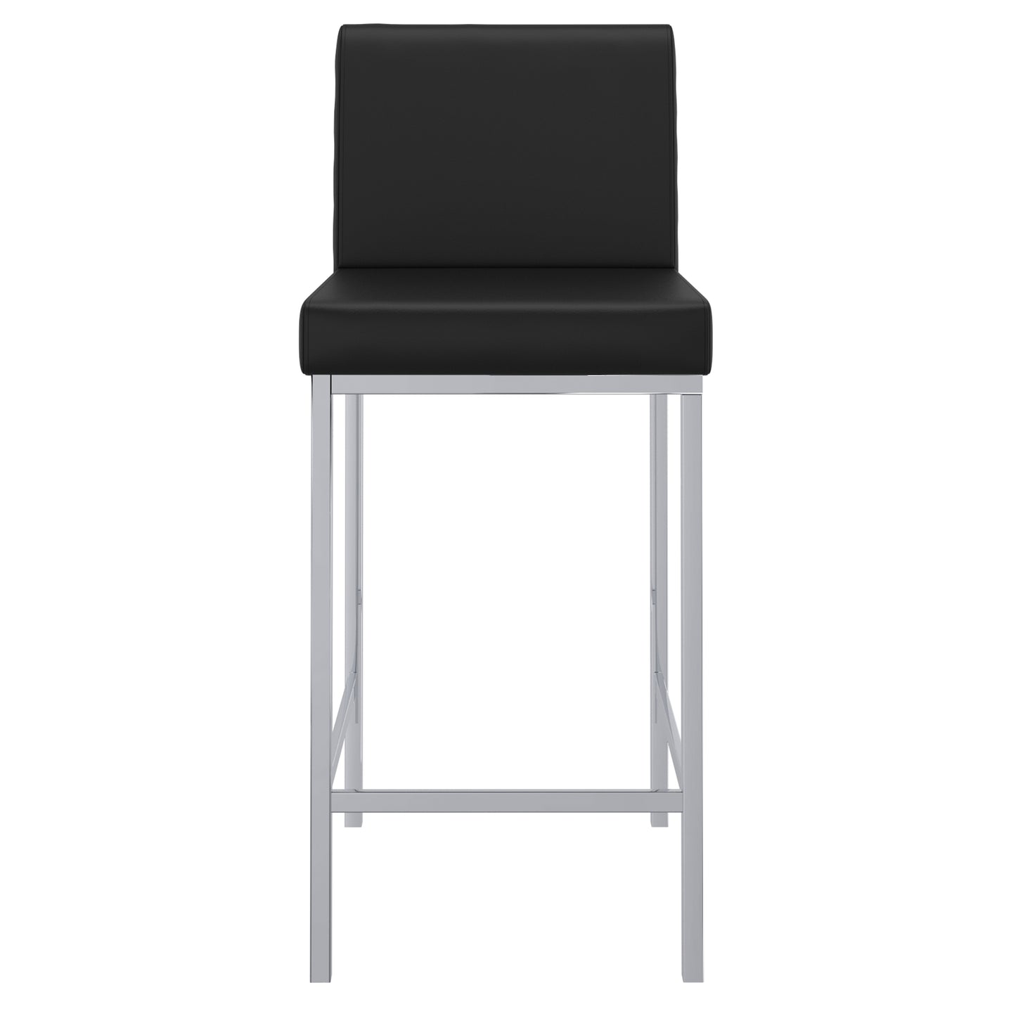 Porto 26" Counter Stool, Set of 2 in Black and Chrome