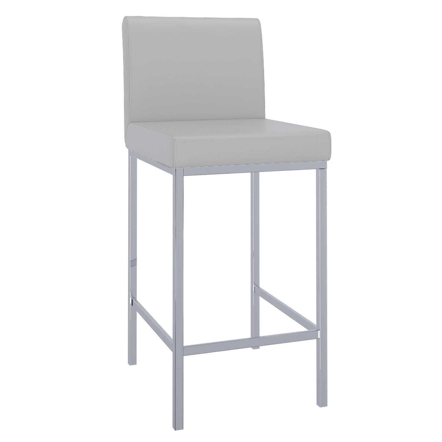 Porto 26" Counter Stool, Set of 2 in Grey and Chrome