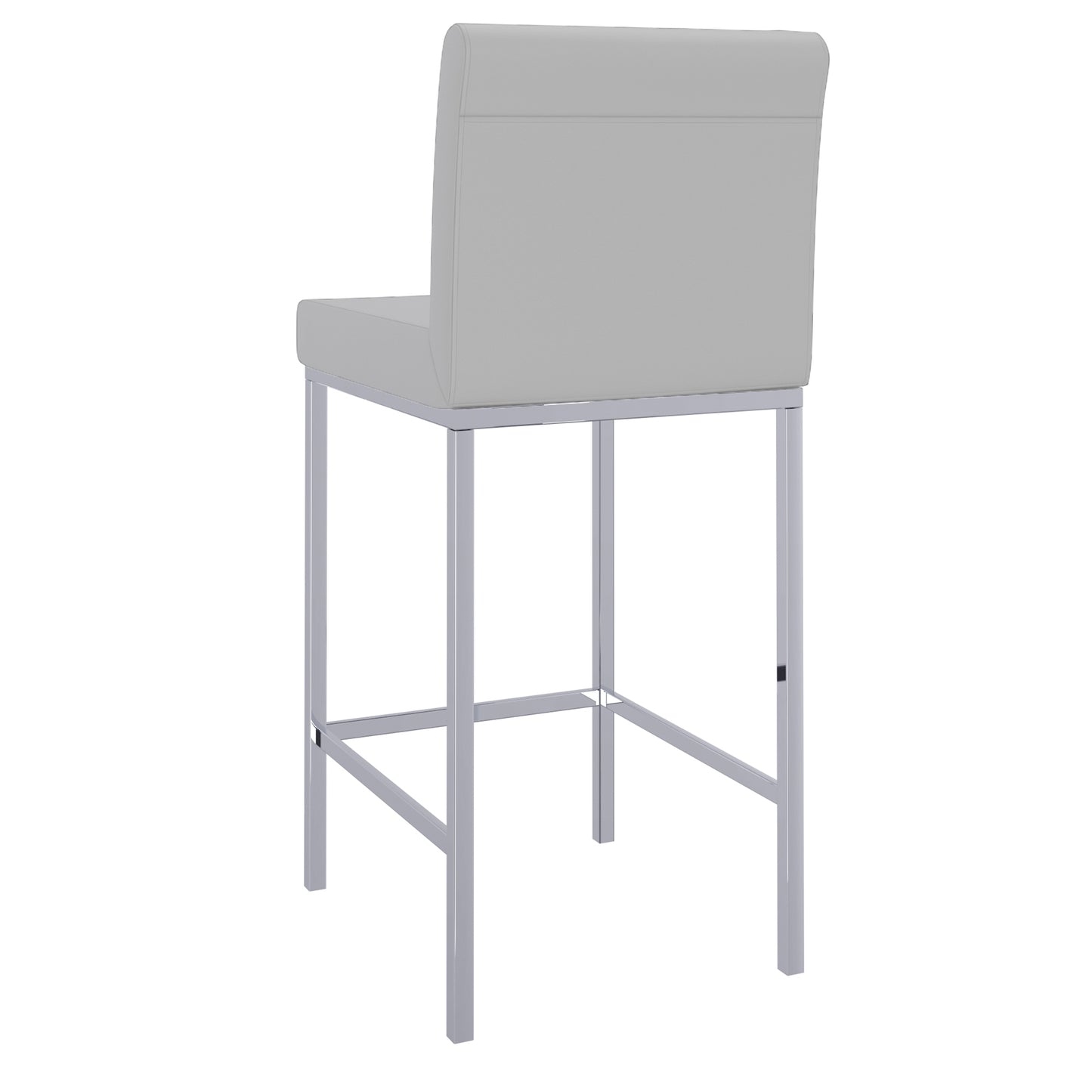 Porto 26" Counter Stool, Set of 2 in Grey and Chrome