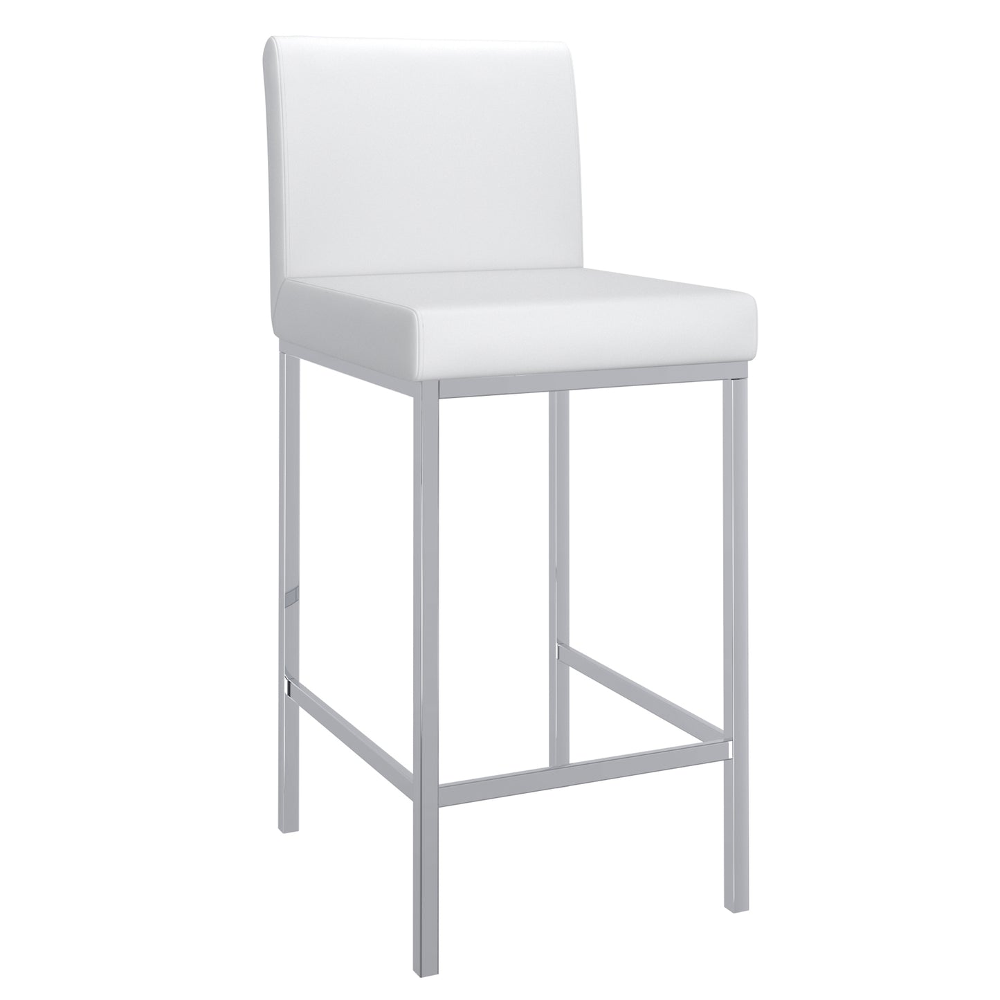 Porto 26" Counter Stool, Set of 2 in White and Chrome