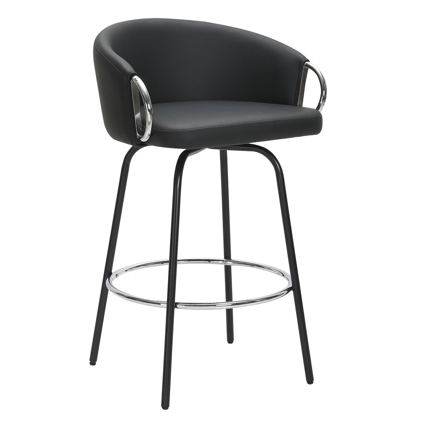 Orion 26" Counter Stool, set of 2, with Swivel in Black and Chrome
SKU: 203-648BK