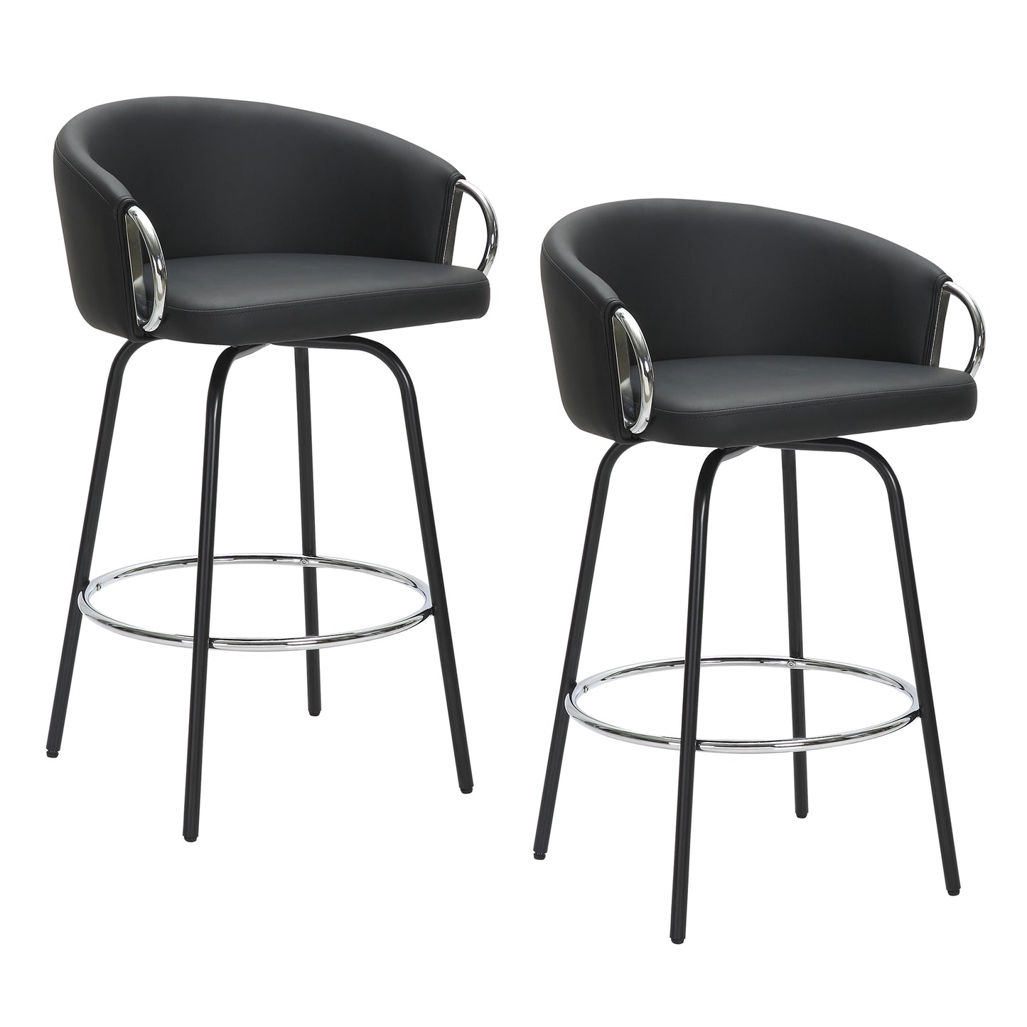 Orion 26" Counter Stool, set of 2, with Swivel in Black and Chrome
SKU: 203-648BK