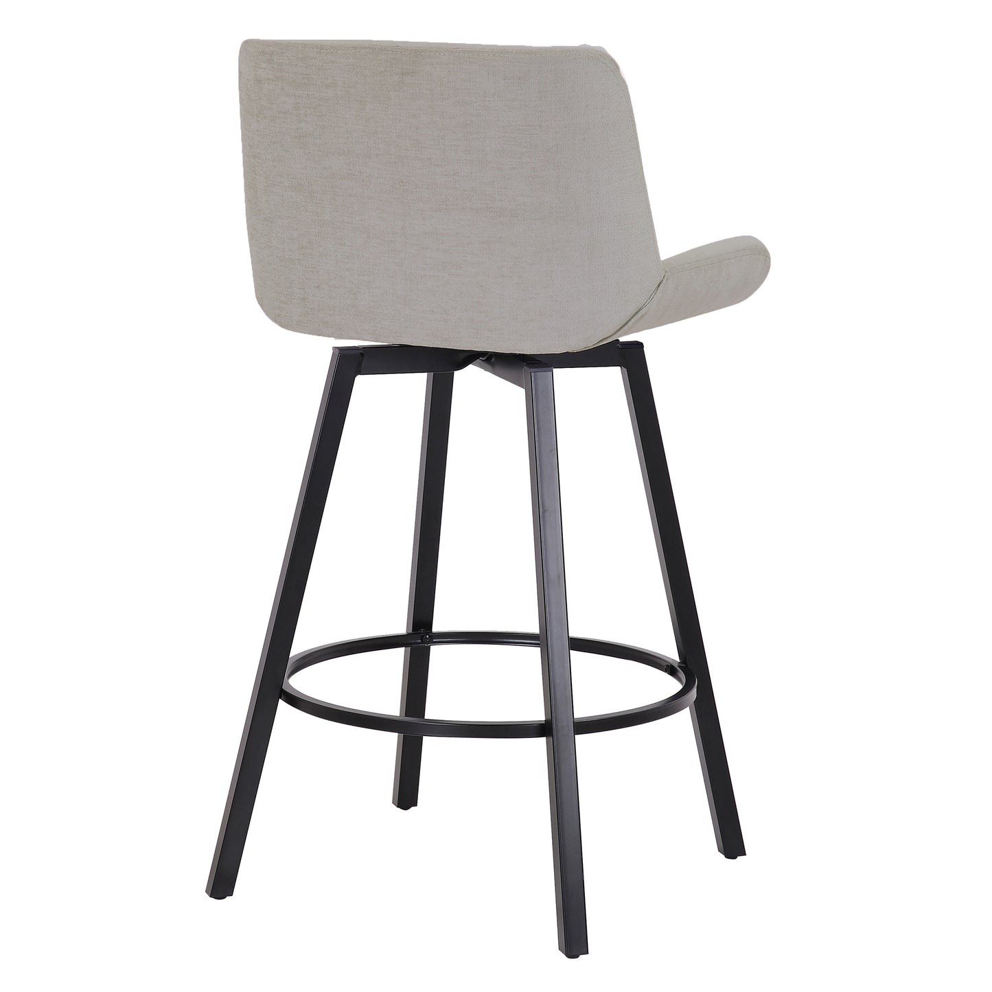 Fern 26" Counter Stool, set of 2, with Swivel in Grey Fabric and Black