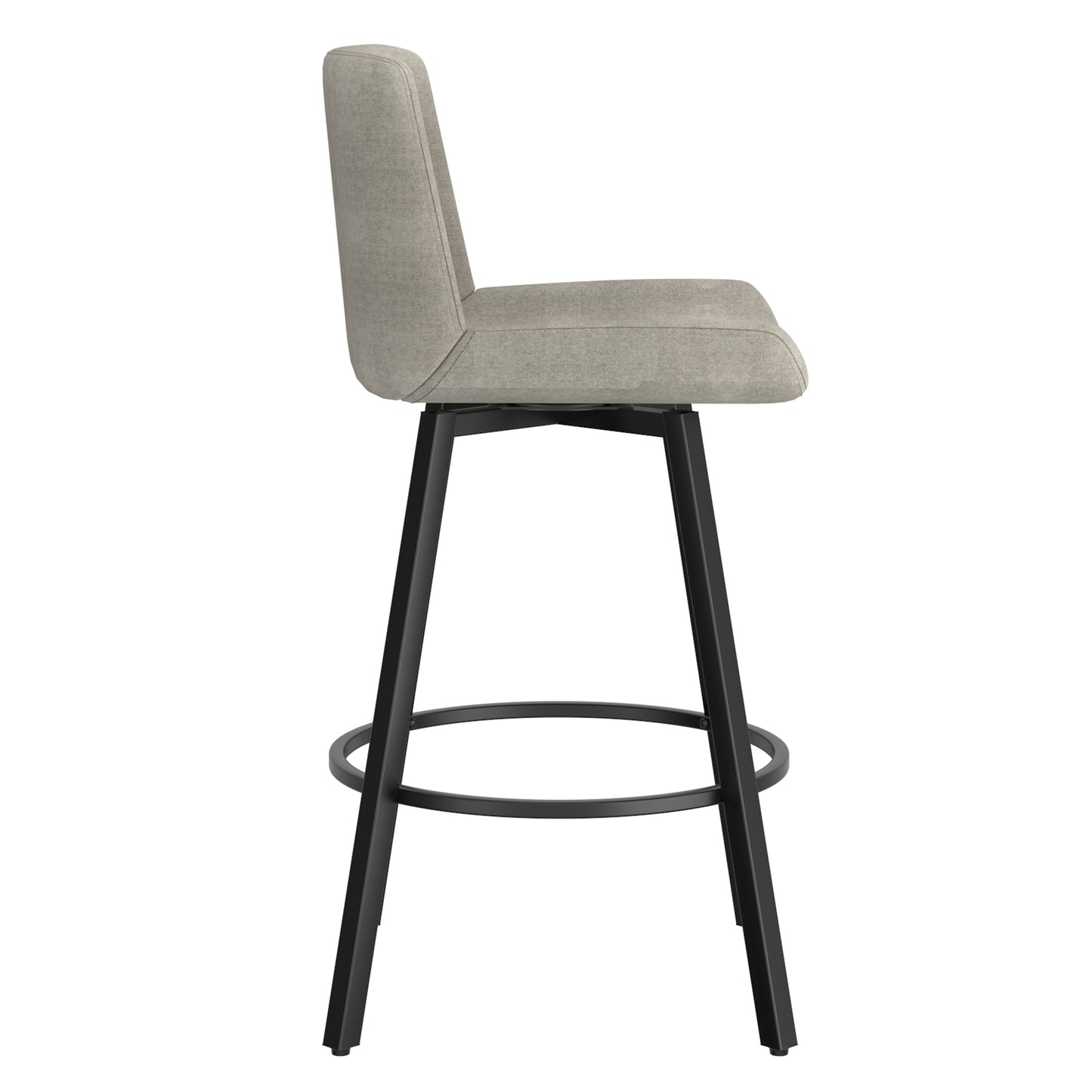 Fern 26" Counter Stool, set of 2, with Swivel in Grey Fabric and Black