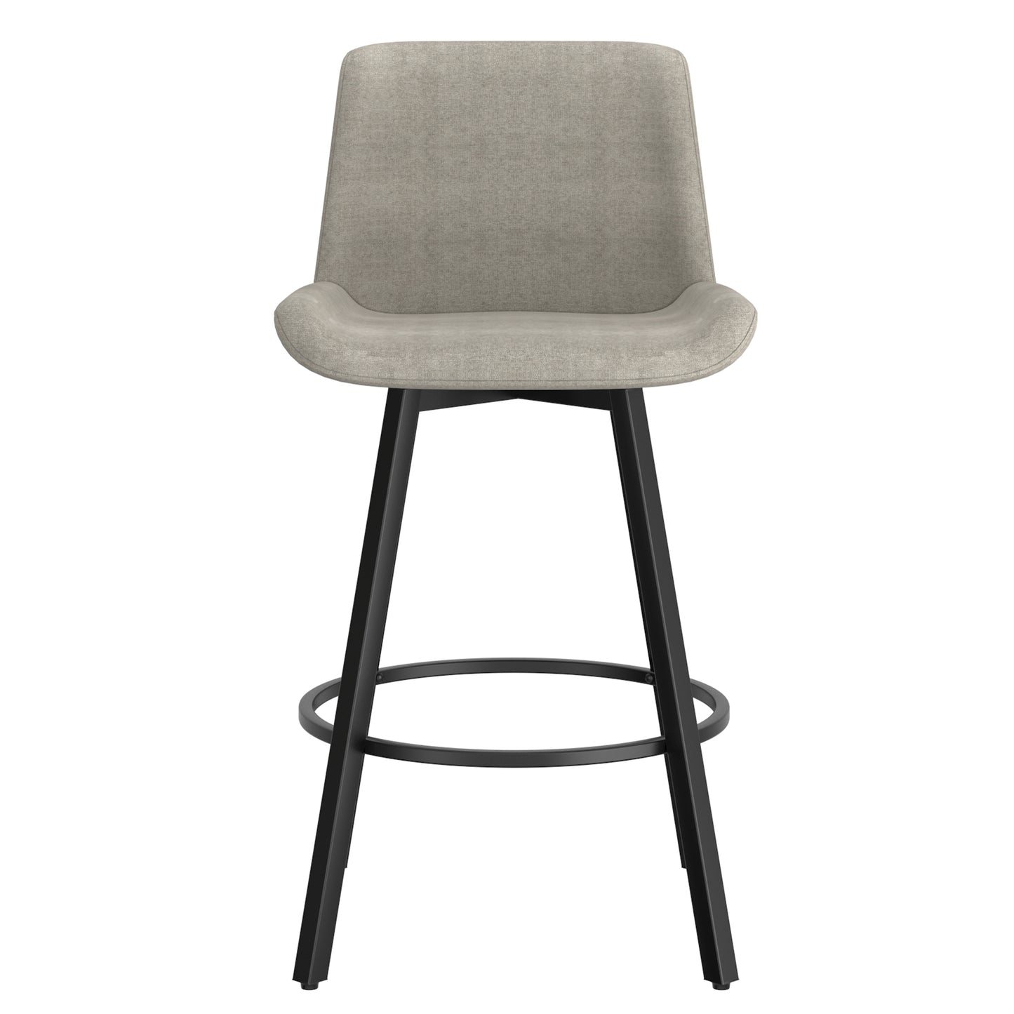 Fern 26" Counter Stool, set of 2, with Swivel in Grey Fabric and Black