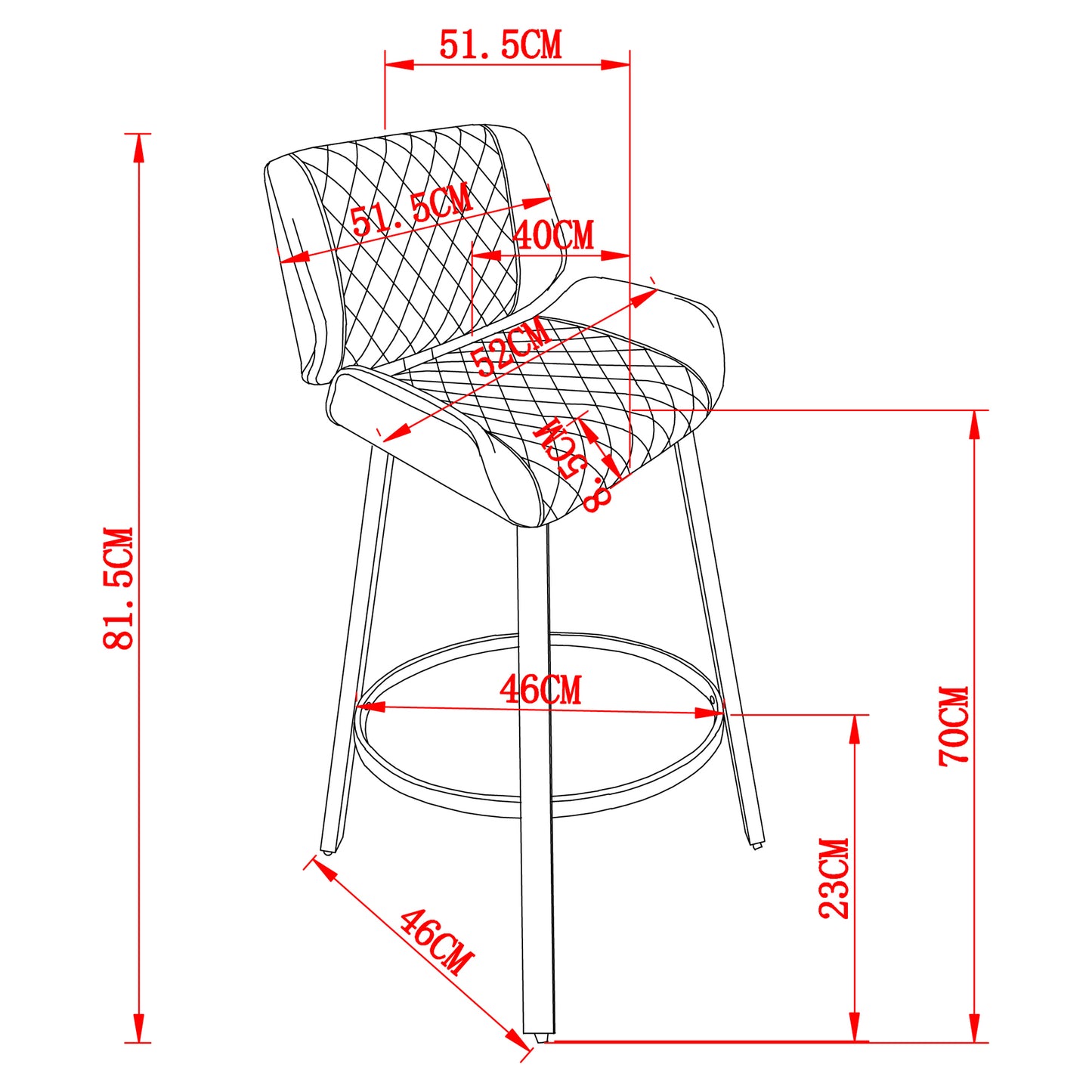 Fraser 26" Counter Stool, set of 2, with Swivel in Grey Fabric and Black