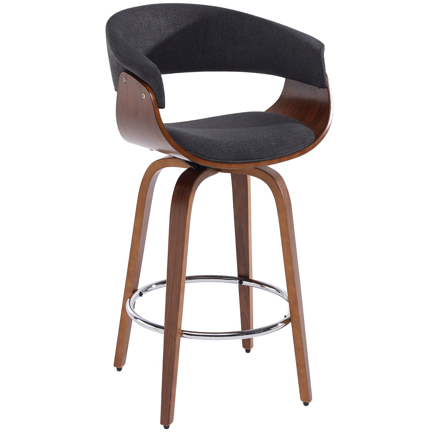 Holt 26" Counter Stool in Charcoal and Walnut