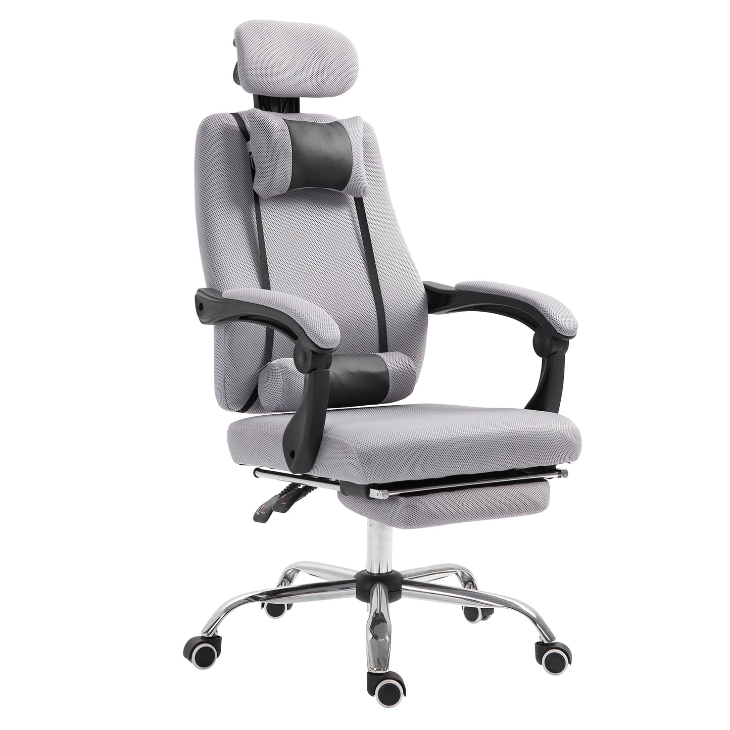 Ergonomic Executive Office Chair Lumbar Support with Footrest, Grey