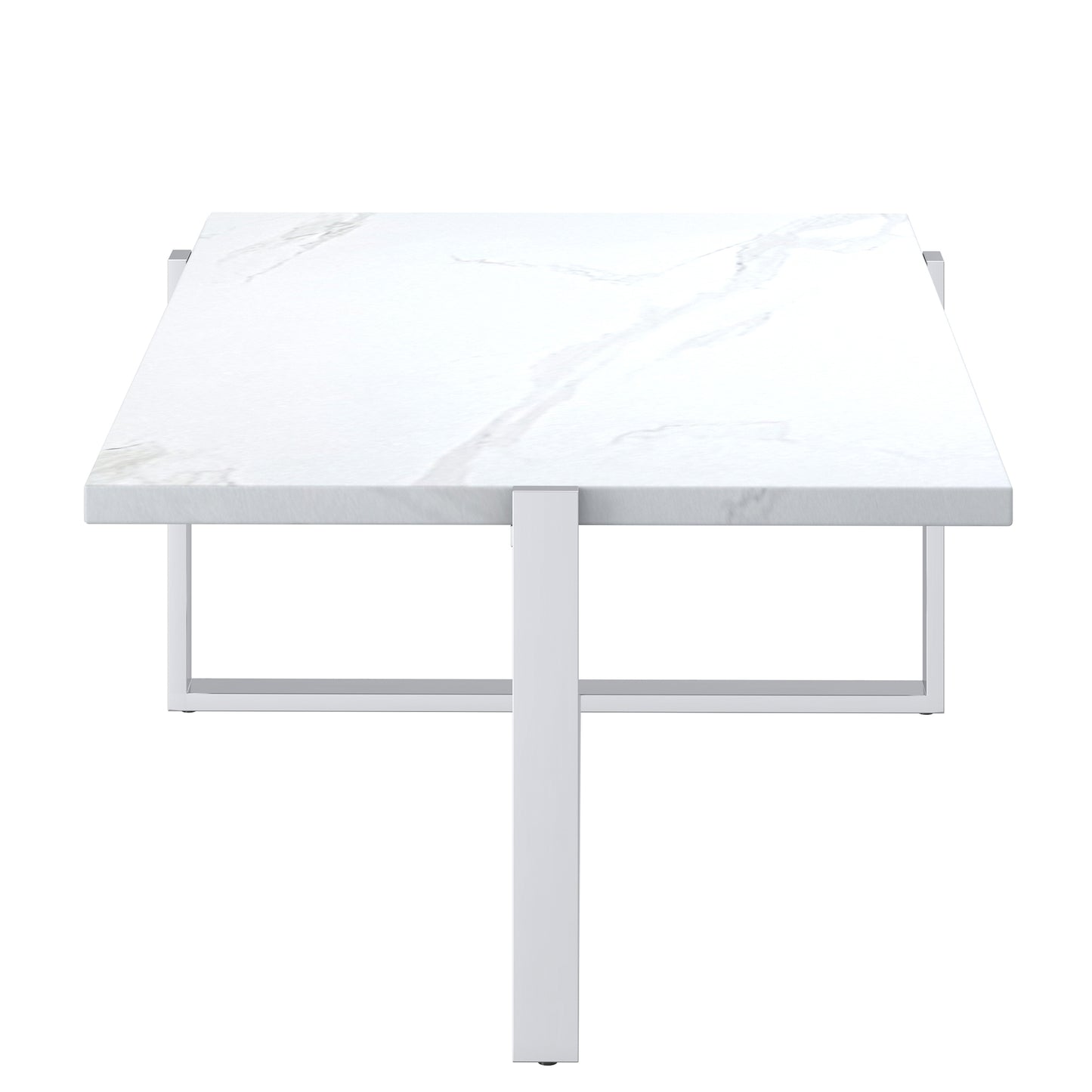 Veno Coffee Table in White and Silver