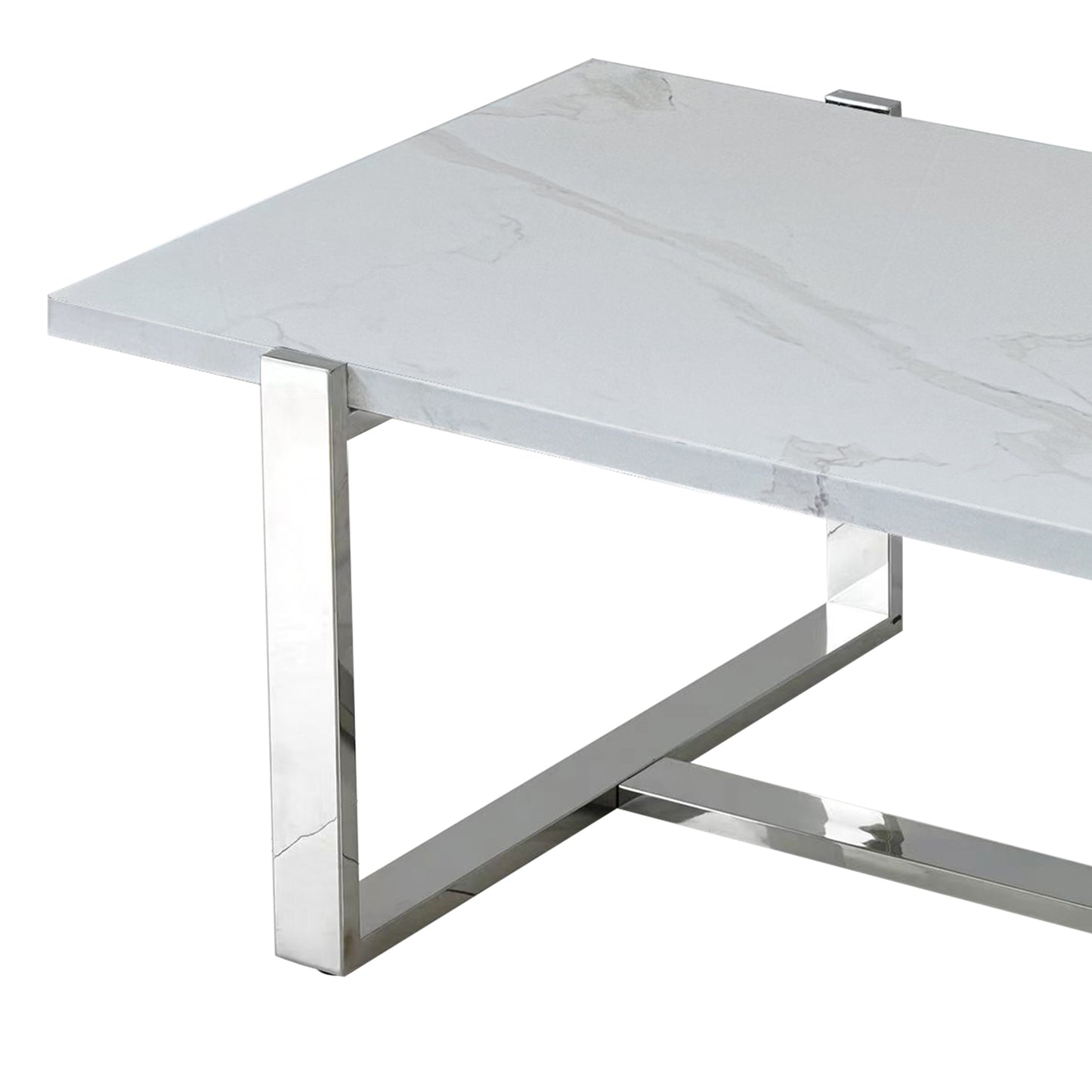 Veno Coffee Table in White and Silver