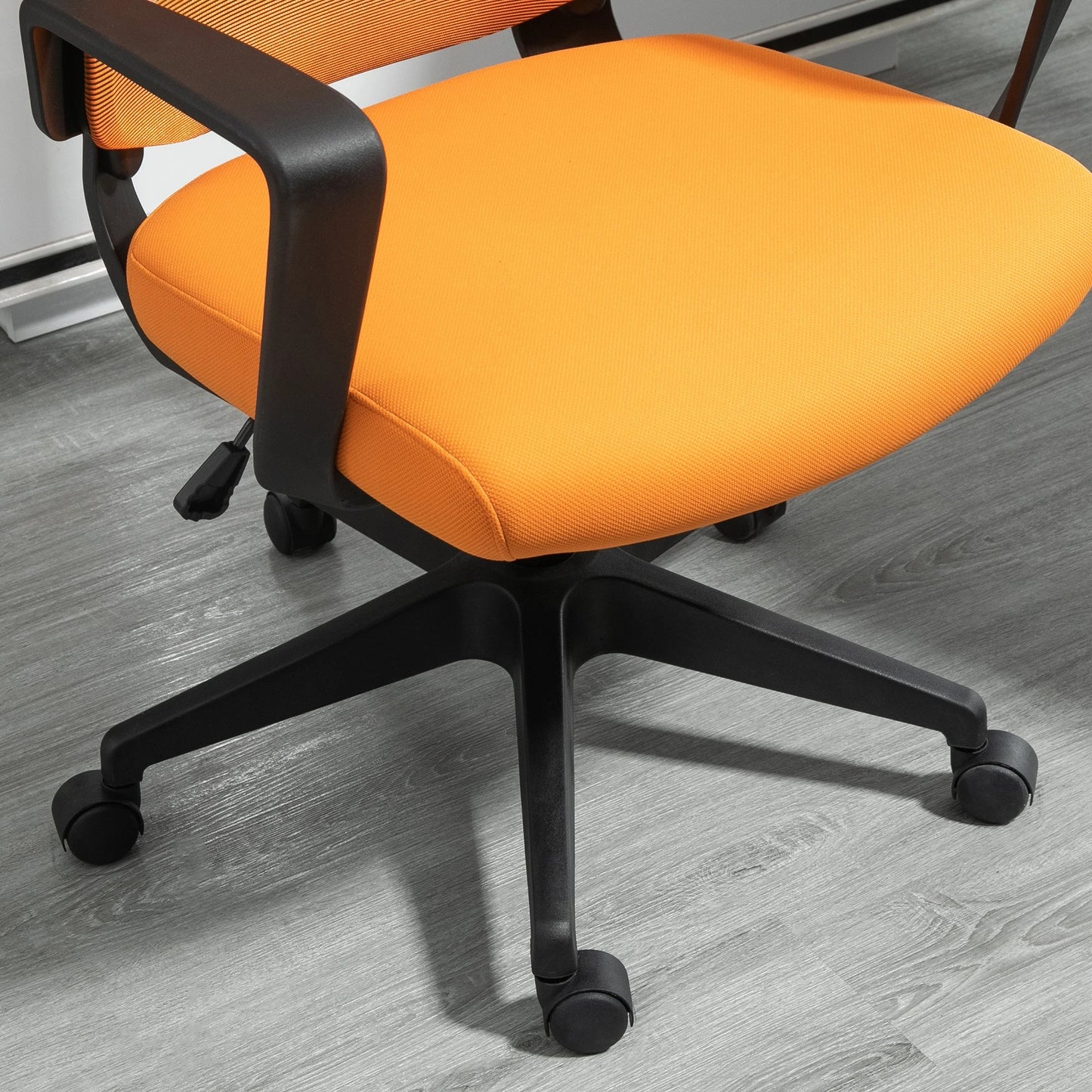 Mesh Office Chair High Back Swivel Task Chair with Arm, Rotate Headrest, Adjustable Height, Yellow