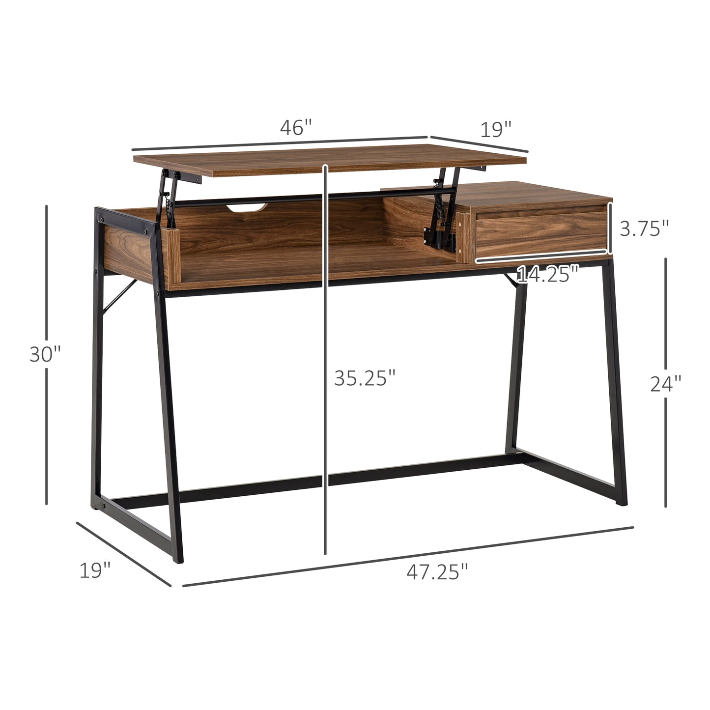 Compact Computer Desk Workstation for Modern Office Study Writing with Drawer Storing Box, Home Furniture, Natural