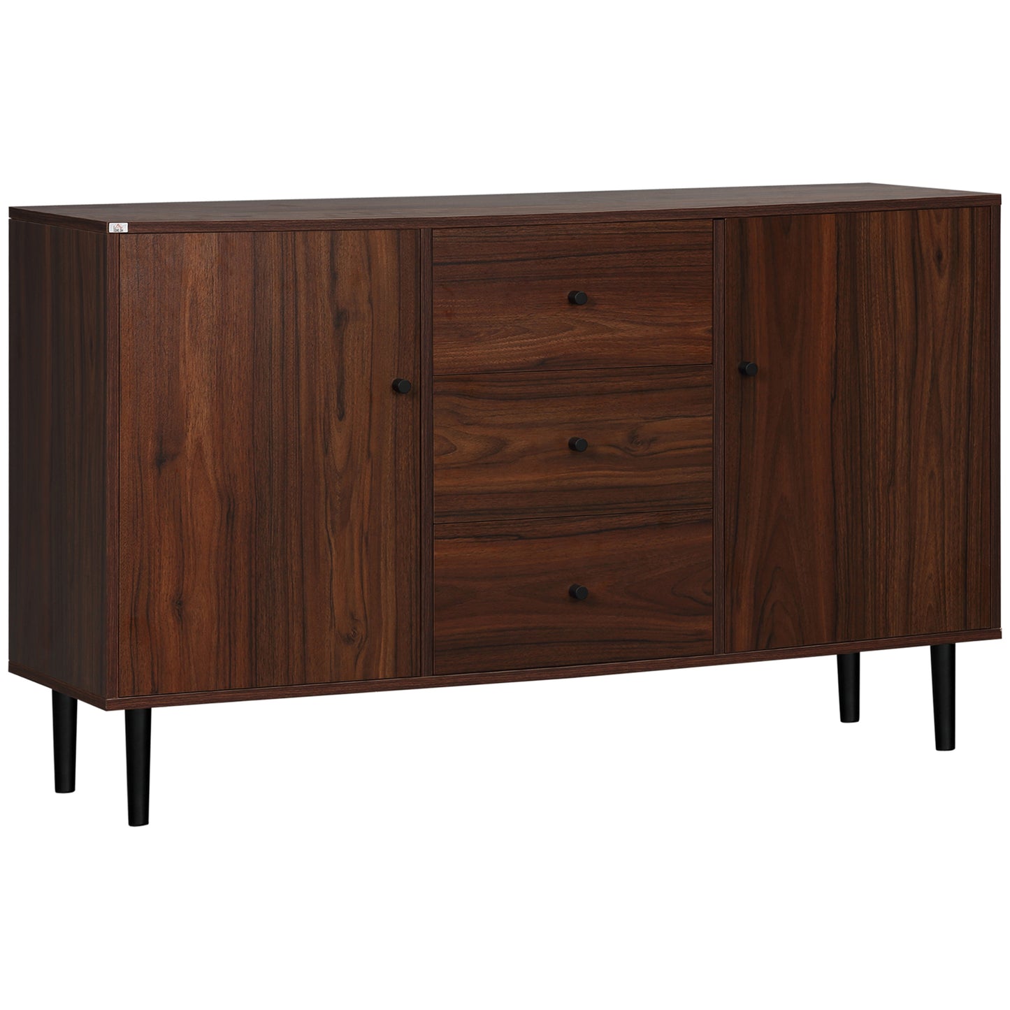 Kitchen Storage Sideboard, Buffet Cabinet with 2 Cupboards, 3 Drawers and Adjustable Shelves for Living Room, Brown